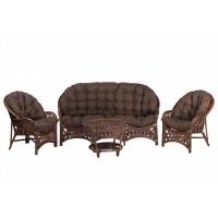 Комплект Черчиль (Рузвельт) с 3-х местным диваном (коричневые подушки)